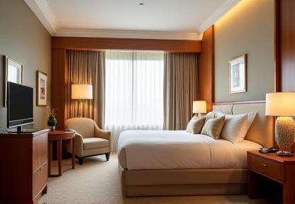 Hotel suite with custom furniture set
